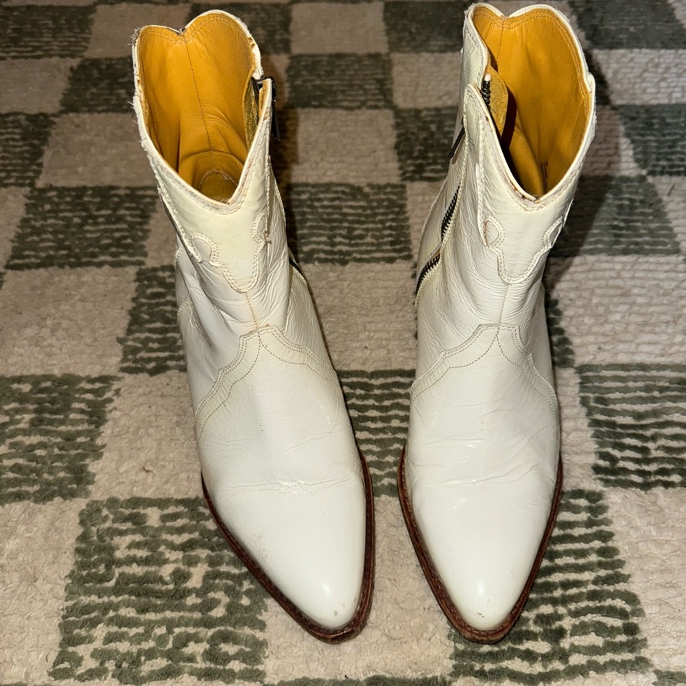 Free People White Western booties